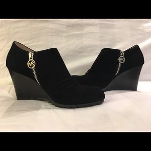 Michael Kors Suede wedge heel ankle booties